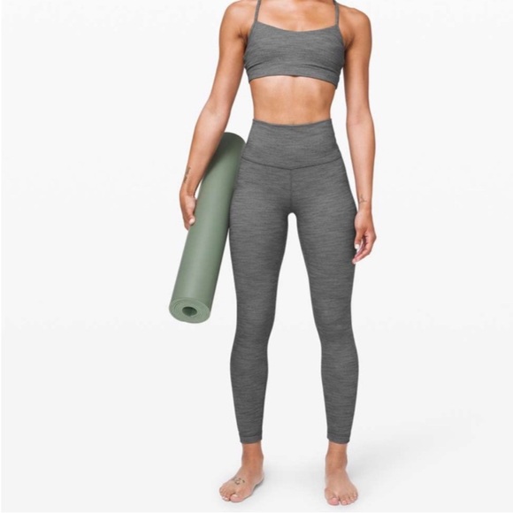 •LULULEMON• Align II 25" Mini Heathered Herringbone Heathered Black White - Picture 1 of 3